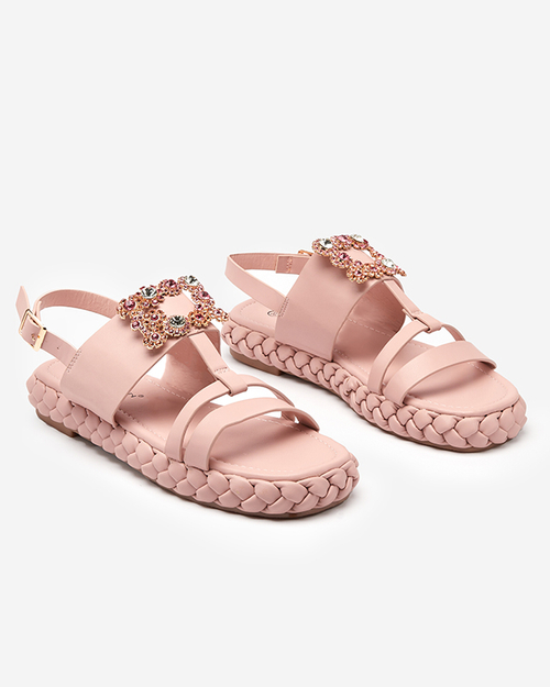 OUTLET Жіночі ніжно-рожеві босоніжки з декоративною пряжкою Govy-Footwear