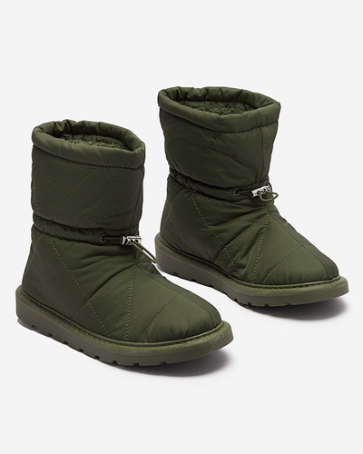 Темно-зеленые женские утепленные сапоги a'la snow boots Kaliolen - Обувь