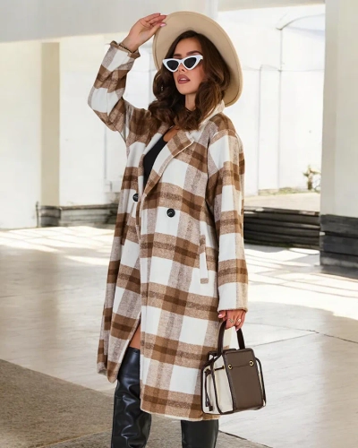 Жіноче картате пальто Royalfashion