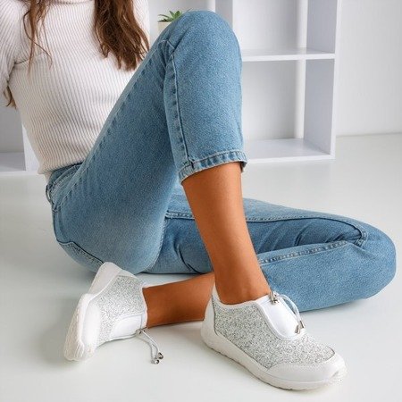 Белая спортивная обувь Likera с блестками - Обувь