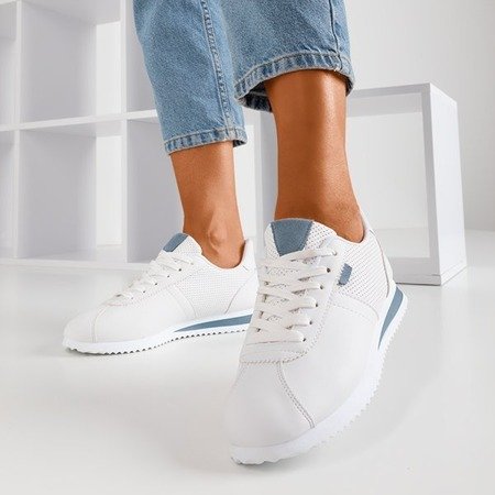 Белая женская спортивная обувь с синими вставками Dramena - Обувь