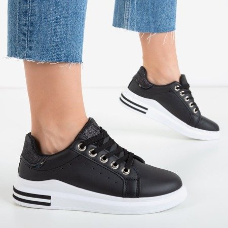 Черные спортивные кроссовки со вставками с блестками Solesca - Обувь