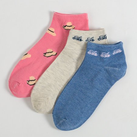 Цветные женские носки, набор из 3-х пар