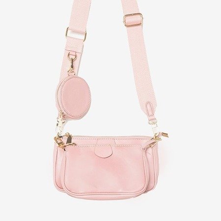 Маленькая женская сумочка-тройка розового цвета - Сумочки