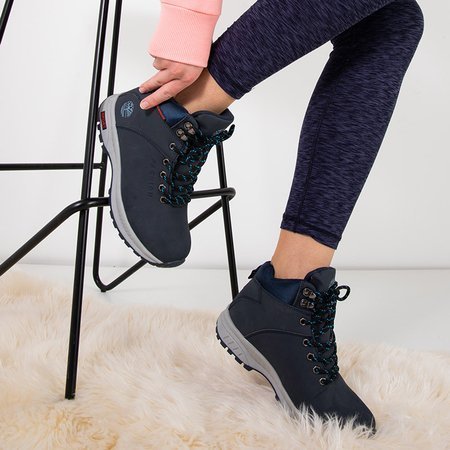 Утепленные женские зимние ботинки темно-синего цвета Emeralda - Обувь