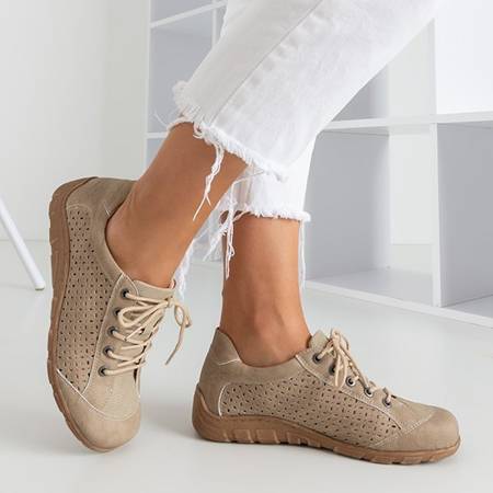 Женские светло-коричневые ажурные кроссовки Madeja - Обувь