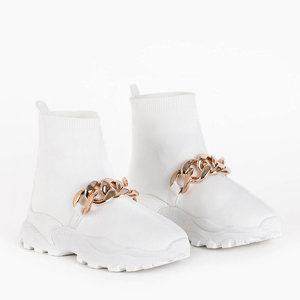 Белые женские кроссовки с украшением Lucre