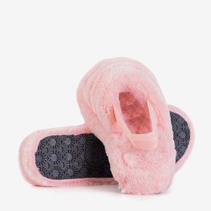 Бледно-розовые женские меховые тапочки Fornax - Обувь