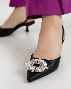 Черные женские босоножки на каблуке Arga