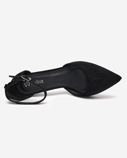 Черные женские босоножки на каблуке Ollagy