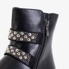 Черные женские сапоги с декоративной полоской Hutimo - Обувь