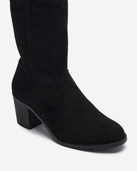 Черные женские сапоги с эко-замшей Celestyna - Обувь