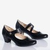 Черные женские туфли-лодочки на низкой стойке Romsska - Обувь