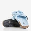 Голубые женские тапочки с бахромой Muae - Обувь