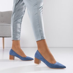 Голубые женские туфли на каблуках Santi