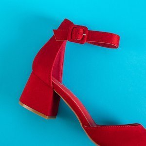 Красные женские босоножки на каблуке Juti