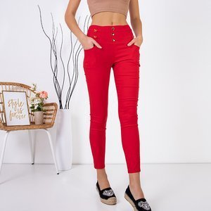 Красные женские брюки с отделкой