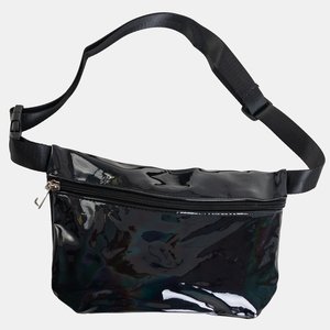 Лакированная женские поясная сумка в черном цвете