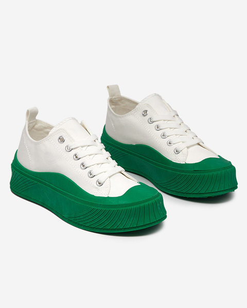 OUTLET Бело-зеленые женские кроссовки Нерикас - Обувь
