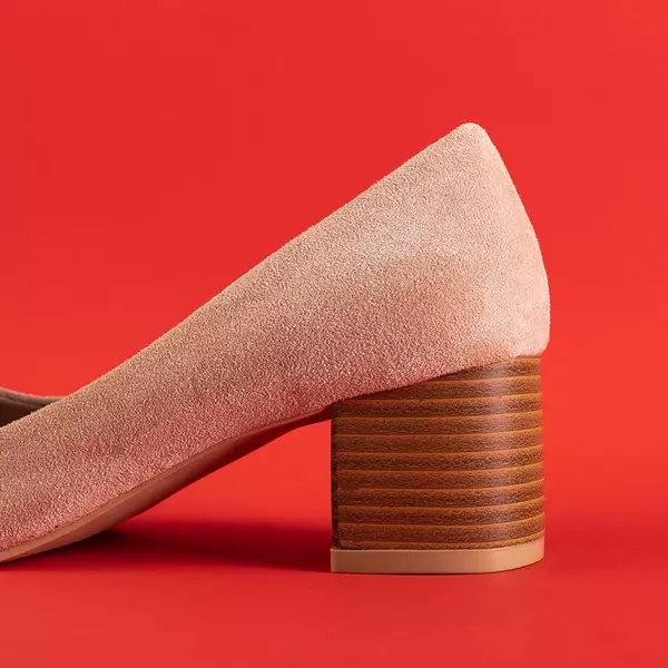 OUTLET Бежевые женские туфли на стойке Santi - Обувь