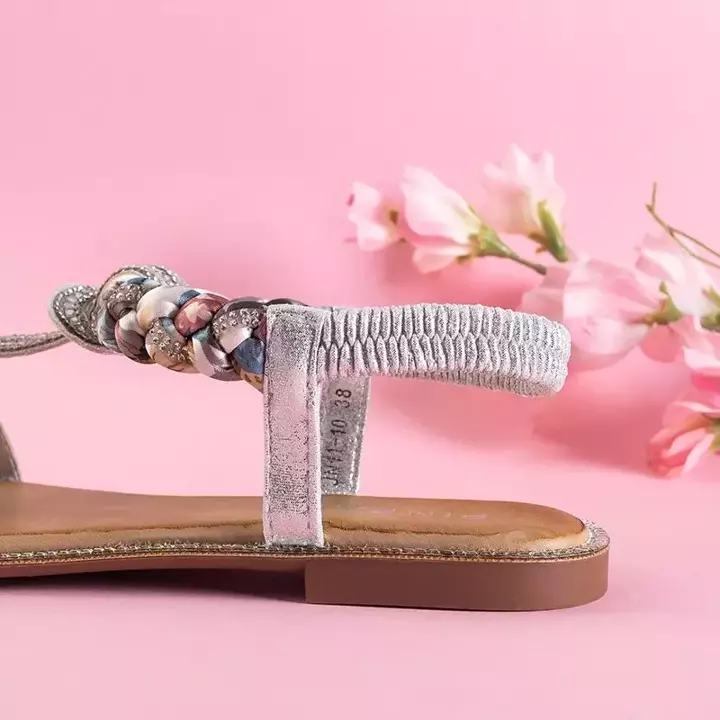 OUTLET Серебряные женские сандалии с фианитами Eiluna - Обувь