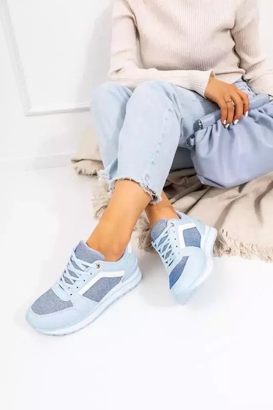 OUTLET Синие женские спортивные кроссовки с блестками Berilan - Обувь