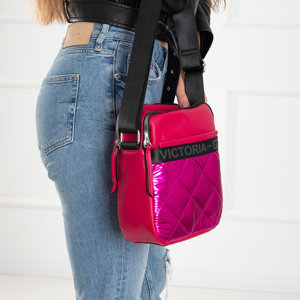 Розовая женская стеганая сумка