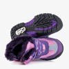 Розово-фиолетовые сапоги-снежки для девочек с нашивками Yomiko - Обувь