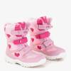 Розовые зимние сапоги для девочек с принтом сердца Эдны - Обувь