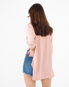 Розовый пиджак без застежки