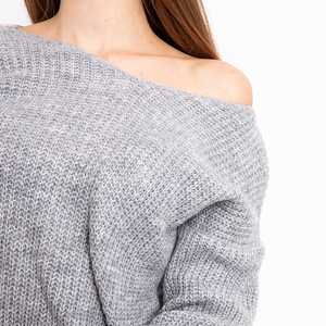 Серый женский укороченный свитер
