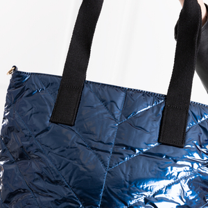 Синяя женская стеганая сумка