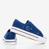 Синие кружевные кроссовки на толстой платформе Satilla - Обувь