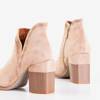 Светло-коричневые ботинки на квадратном каблуке Lemere - Обувь