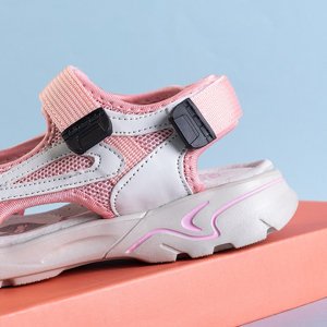 Светло-розовые детские сандалии на липучках Nikolka