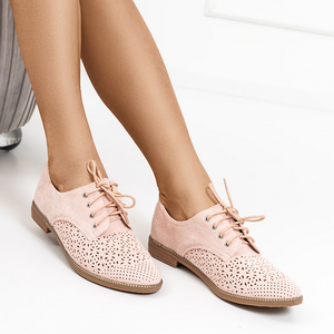 Светло-розовые женские туфли на шнуровке Soberin