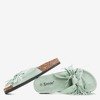 Светло-зеленые женские тапочки с бахромой Amassa - Обувь