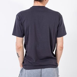 Темно-серая мужская футболка с принтом