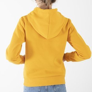 Теплый желтый женский свитшот с надписью - Одежда