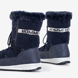 Утепленные женские зимние ботинки Columbita темно-синего цвета - обувь