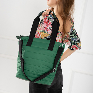 Зеленая женская сумка-шоппер