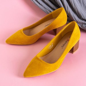 Желтые женские туфли на каблуках Santi