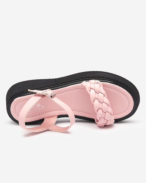 Женские босоножки на толстой подошве розового цвета Usinos- Обувь
