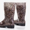 женские резиновые сапоги с леопардовым принтом - Обувь