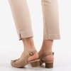 Женские сандалии на низком каблуке Lecaone Camel - Обувь