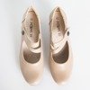 Женские туфли-лодочки бежевого цвета на низкой стойке Romsska - Обувь