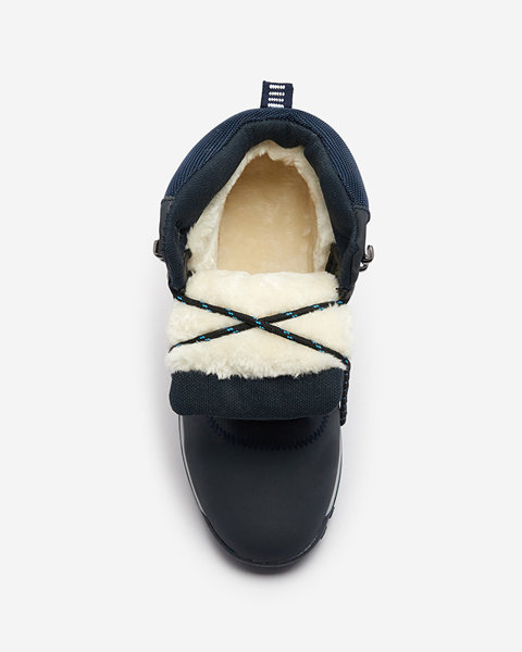 Зимние женские ботинки темно-синего цвета со снежинками Sniesavo - Обувь