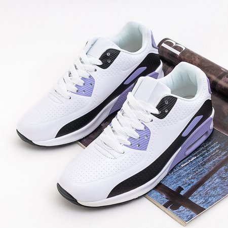 Білі жіночі кросівки з фіолетовими вставками Imro