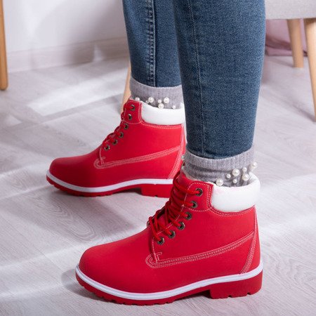 Червоні утеплені туристичні черевики Ellea - Взуття
