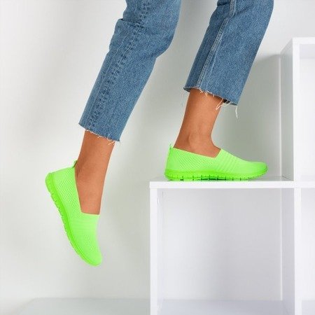 Неонові зелені жіночі кросівки в кольорових кольорах - Взуття 1